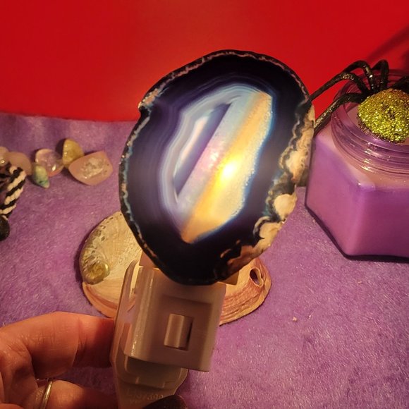 Crystal Blue Agate Night Light - Picture 9 of 9